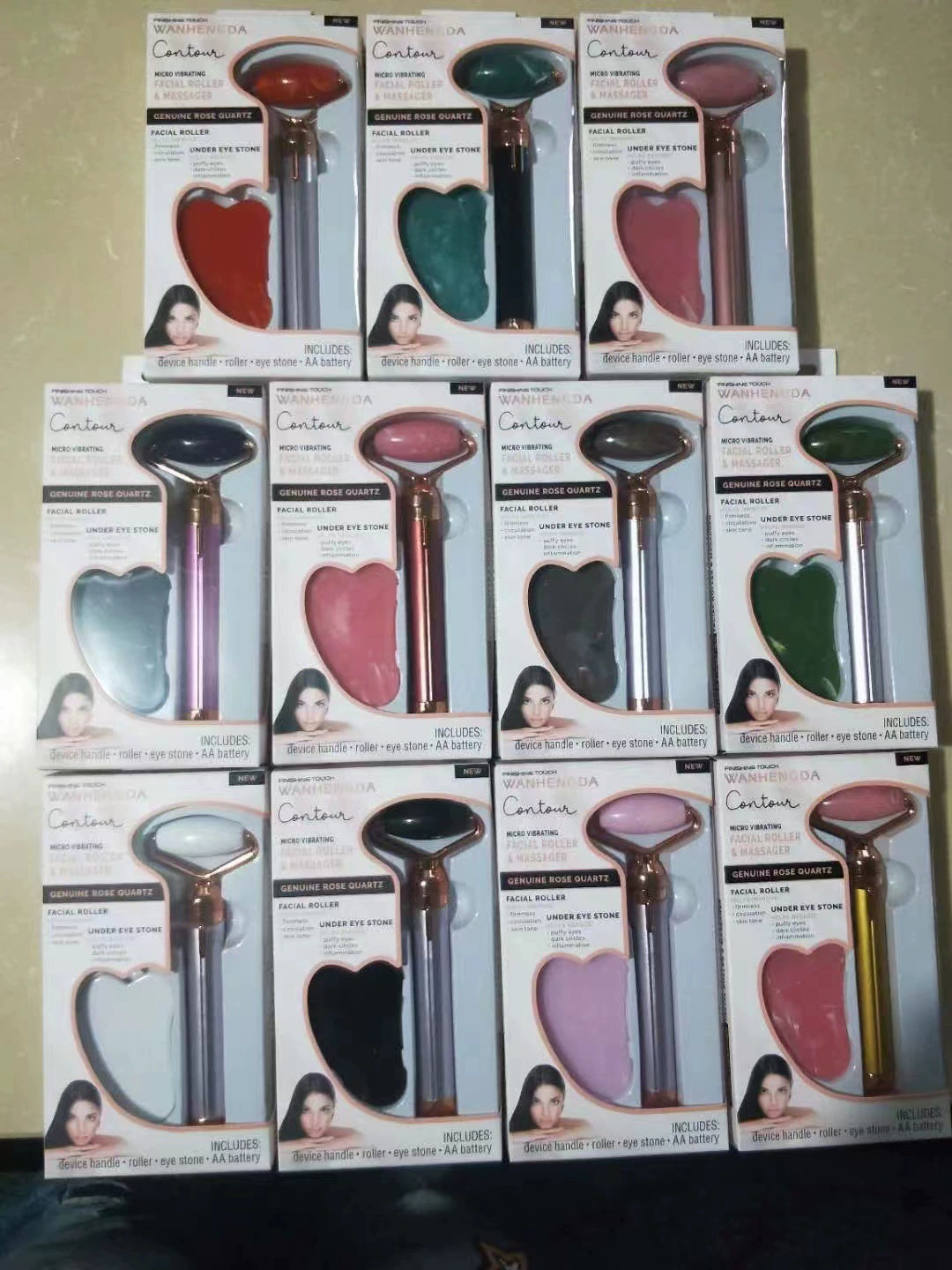 Массажный электрошарик для лица с вибрационным роликом Flawless Contour, короткий ролик для прокатывания лица