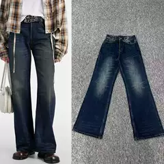 Ac Blue Jeans Women's High-Waisted Straight-Leg Loose Casual Pants Wide-Leg Pants Women's European and American Style 2025 Autumn and Winter New Style