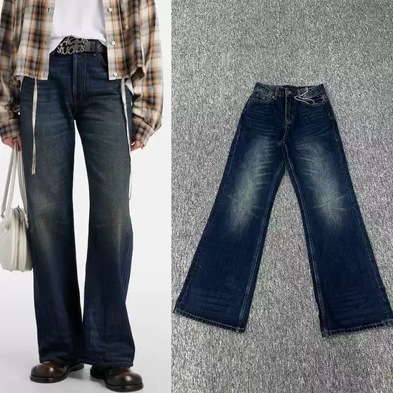 Ac Blue Jeans Women's High-Waisted Straight-Leg Loose Casual Pants Wide-Leg Pants Women's European and American Style 2025 Autumn and Winter New Style