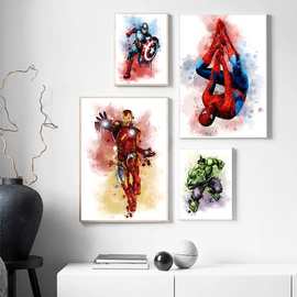 漫威Avengers复仇者联盟海报工厂外贸跨境油画芯打印无框装饰挂画
