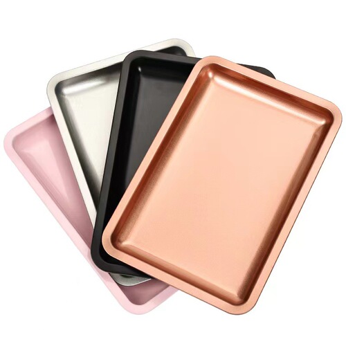 Korean-style Insta-inspirred stainless steel jewelry tray manicure desk tool storage tray cosmetic plate metal tray disc