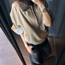 正确版原标现货BV家新款真皮领编织短款夹克外套男女同款休闲百搭