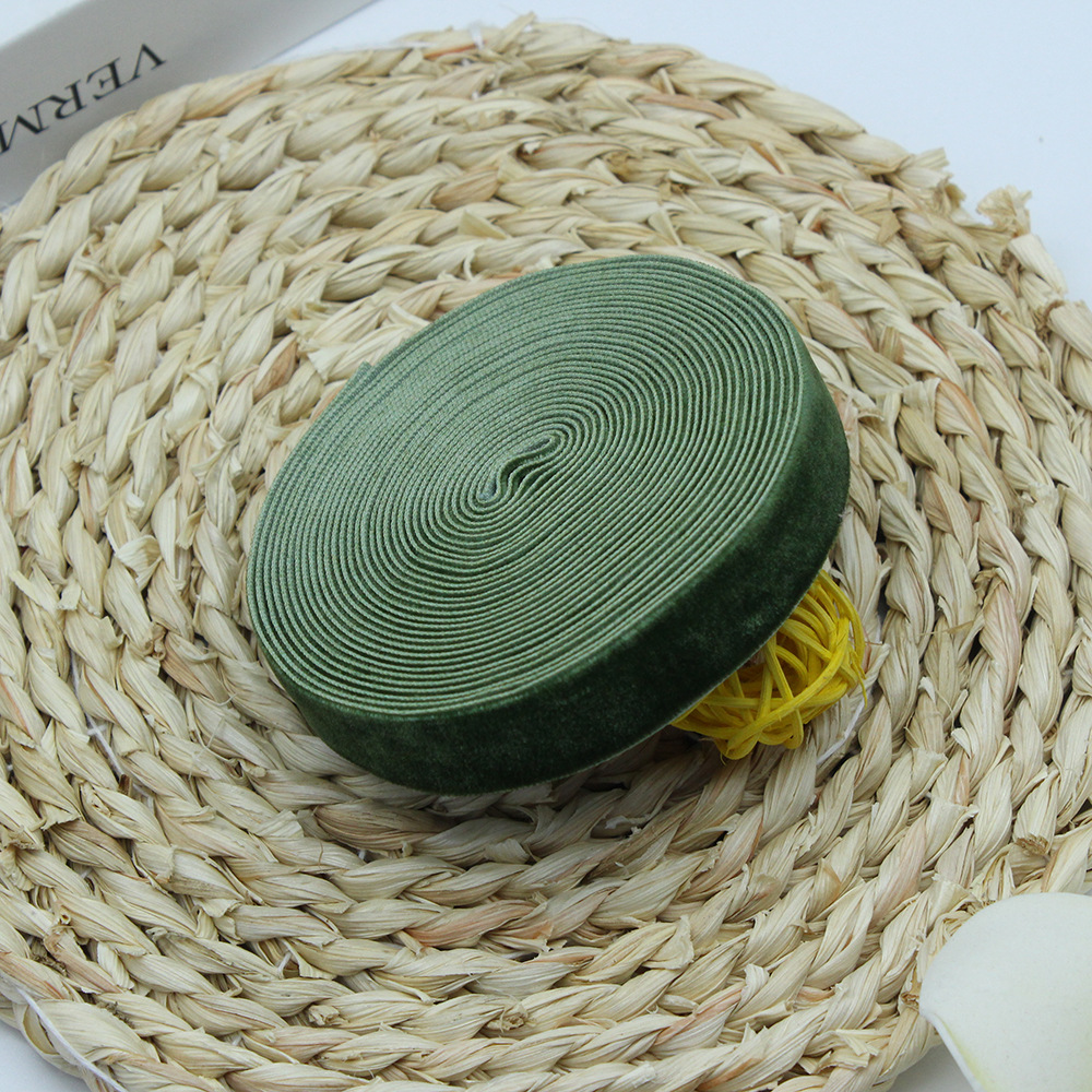 2cm unilateral banda de flocado ropa hecha a mano DIY accesorios, regalo de pastel embalaje de seda de terciopelo