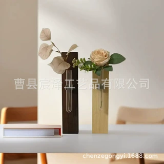 干花插花器墙面装扮水培挂件背景墙创意客厅玻璃试管鲜花原木北欧
