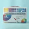 120 цветов, двусторонние акварельные маркеры (белый корпус)