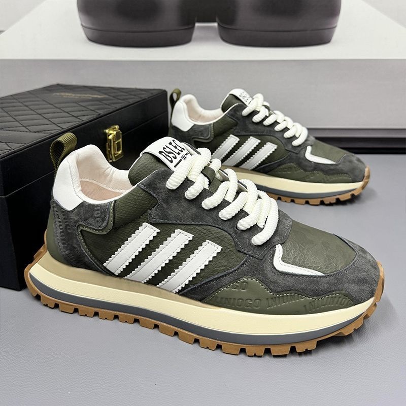 特大码男鞋秋季2025新款加绒运动休闲阿甘老爹鞋男跑步旅游鞋潮牌