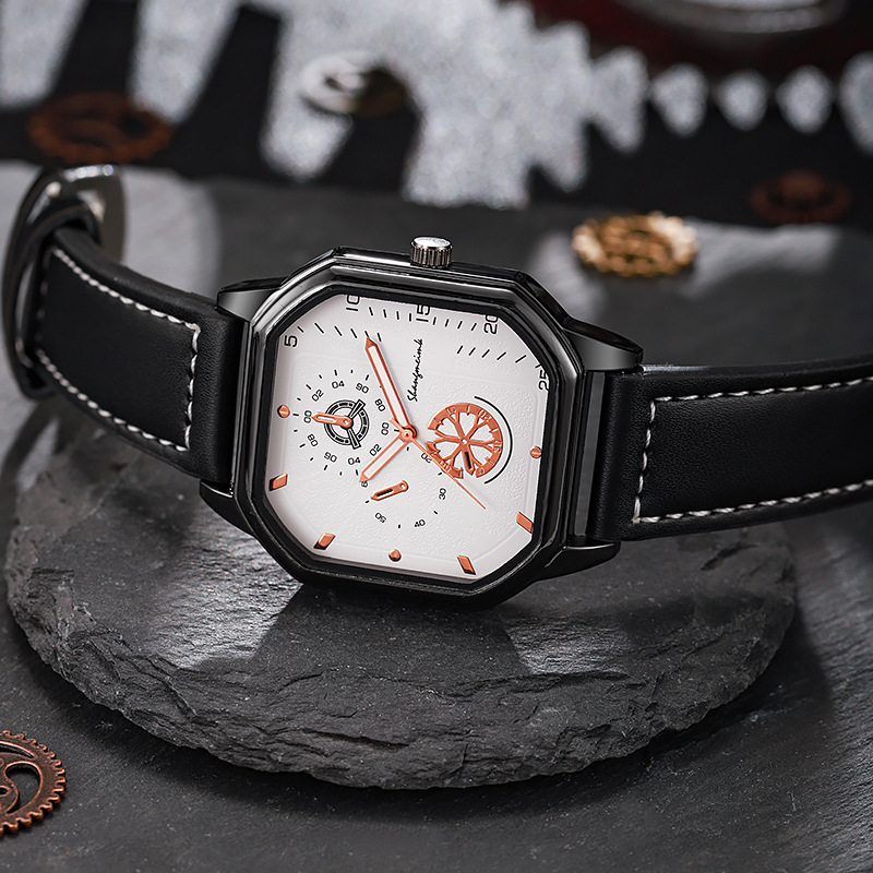 Xiyin Cross-border comercio exterior dial octogonal moda reloj para hombres cinturón de carcasa cuadrada casual personalidad reloj deportivo para hombres