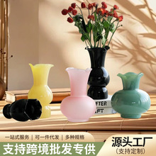 法式轻奢玻璃花瓶高颜值创意水养鲜花干花插花装饰客厅装饰品摆件