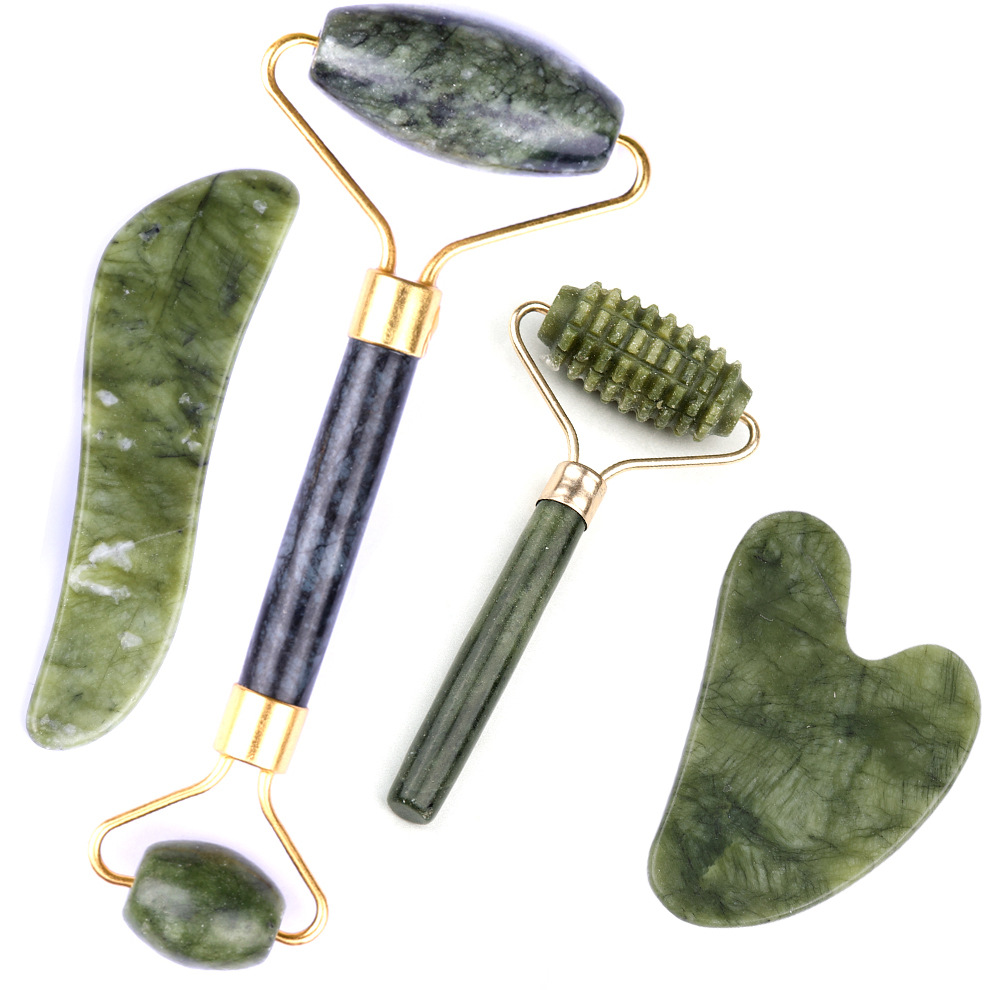 Rodillo masajeador de jade para rostro y cuerpo, palo de masaje para raspado de meridianos, fabricante transfronterizo de productos para el cuidado de la salud