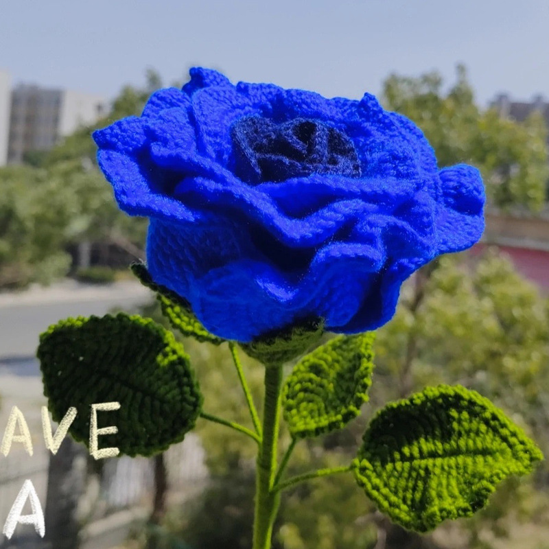 钩针花束手工编织泰国玫瑰花材料包毛线初学者钩织成品手捧花|undefined