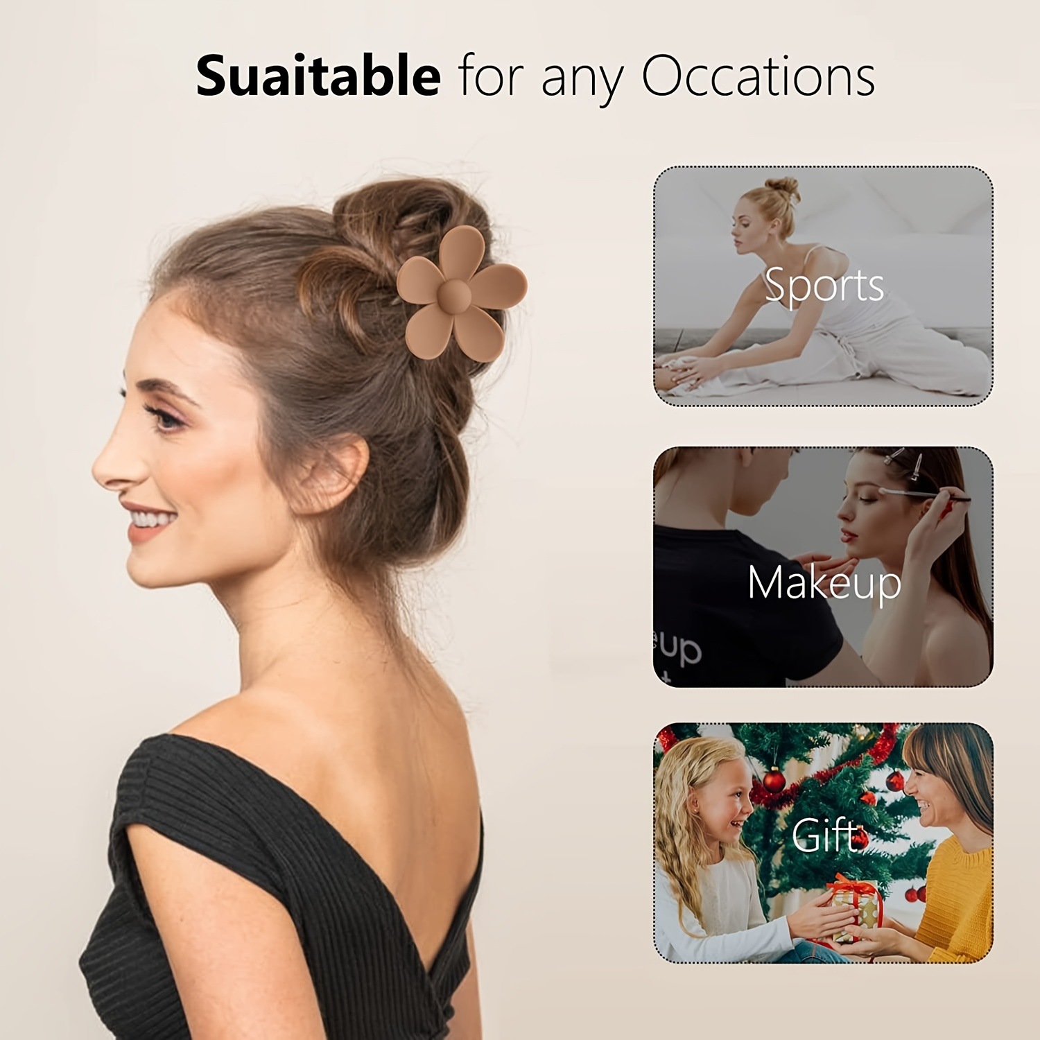 TikTok Xi Yin Amazon agarre tiburón clip perla anillo de pelo Fengpin DIY horquilla anillo de pelo 17 piezas