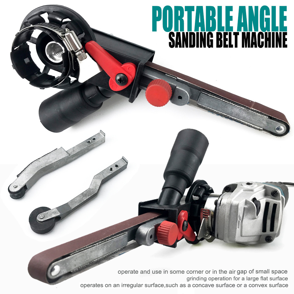 15mm cinturón pulidora máquina de pulir manga herramienta de giro gran angular molienda conversión cinturón accesorios de la máquina