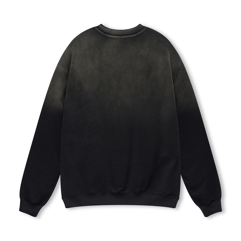 Erkek Giyim ana cadde 400G fırçalanmış peluş degrade sprey maymun zanaat yuvarlak yaka uzun kollu sweatshirt_voghion.com