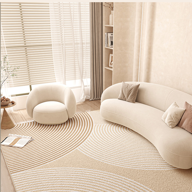 Cremefarbener Wohnzimmerteppich, Luxus Teppich Für Sofa Und Tisch_voghion.com
