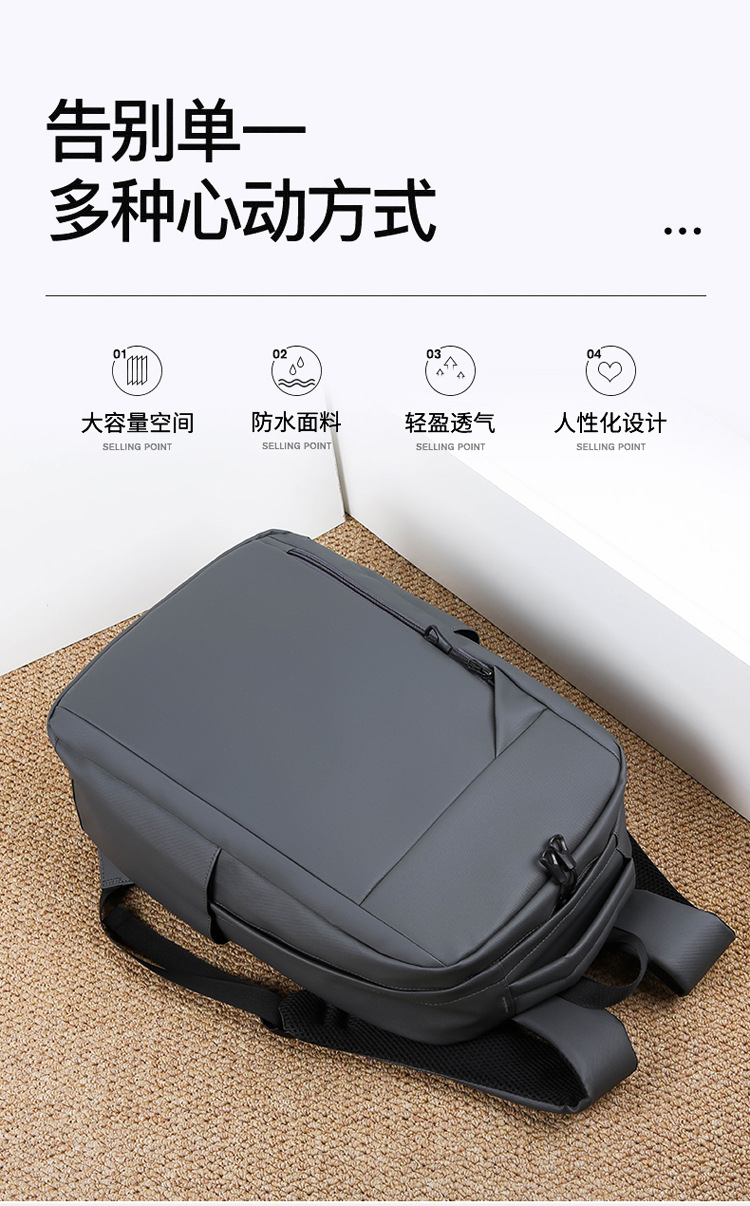 New large-capacity business backpack for men, multi-functional and versatile computer bag, cross-border fashionable and simple college student schoolbag undefined