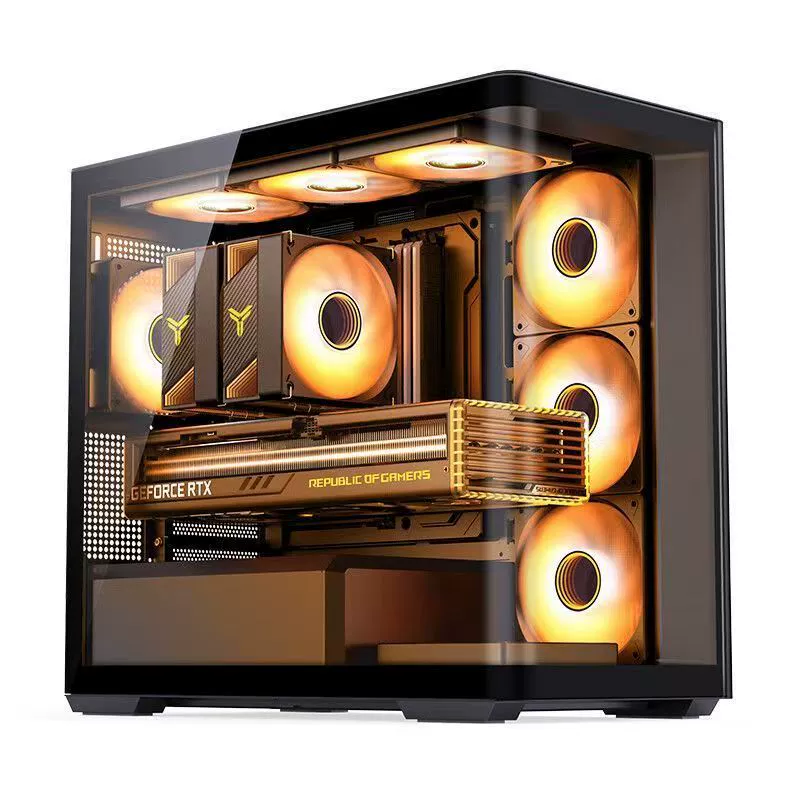 Корпус MATX без стоек Qiao Sibo D300, изогнутая секционная комната моря 360 холодная строка/блок питания ATX высококлассный корпус