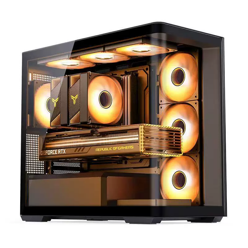 Корпус MATX без стоек Qiao Sibo D300, изогнутая секционная комната моря 360 холодная строка/блок питания ATX высококлассный корпус