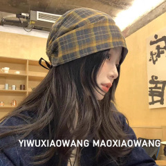 【义乌小王】日系新款复古格子反戴前进帽亲子洋气百搭个性秋冬季