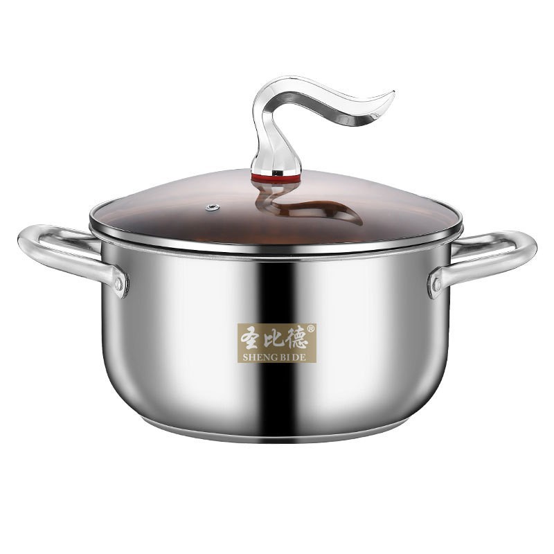 Sopa de acero inoxidable para engrosar el hogar cocina de inducción cocina de gas binaural olla supermercado regalo de acero inoxidable Sopa de acero inoxidable