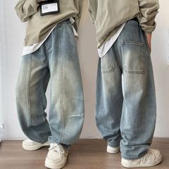儿童装男童牛仔裤2025新款洋气男孩长裤宽松春秋季中大童帅气裤子