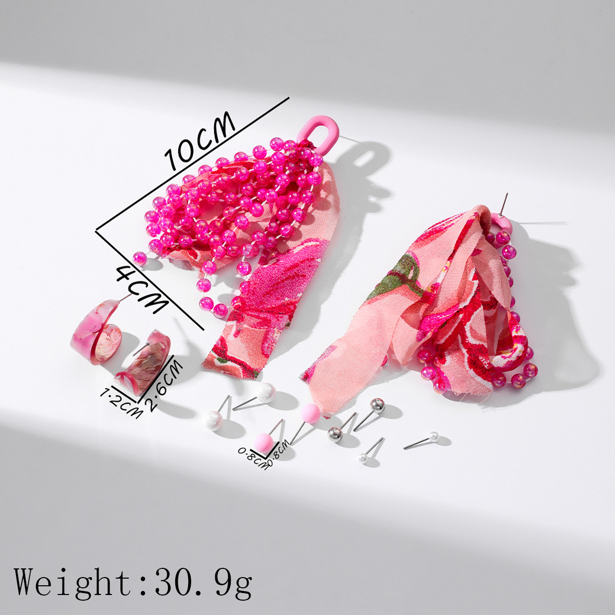 1 Set Casual Simple Style Heart Shape Petal Polishing Arylic Resin Hoop Earrings Drop Earrings Ear Studs display picture 21