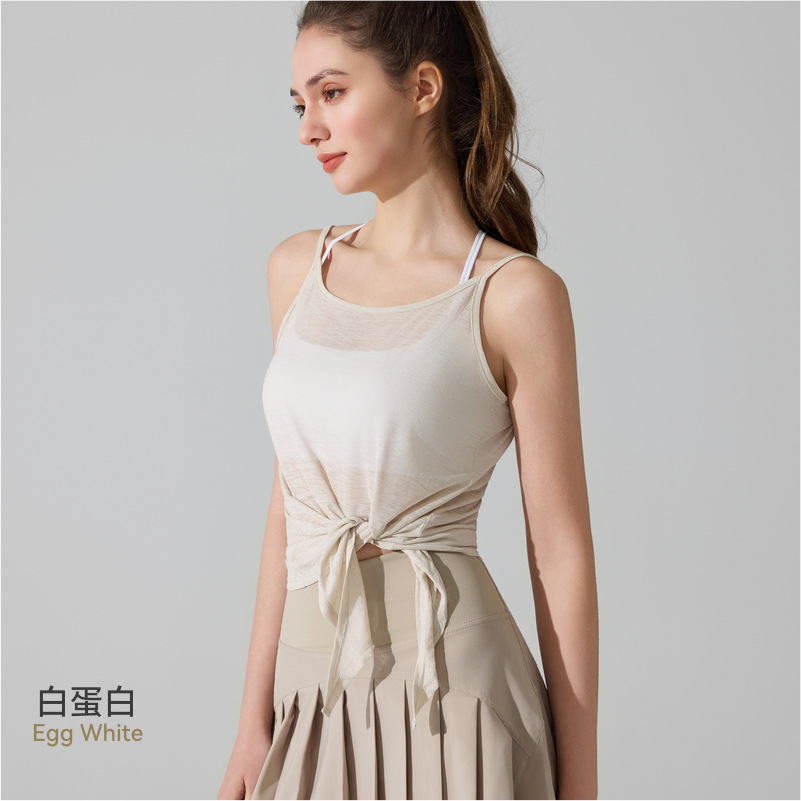 Europa y Estados Unidos transfronterizos camisas de yoga transpirables transpirables sin mangas y bifurcadas, chalecos deportivos, chalecos para correr, chalecos de ejercicios para mujeres