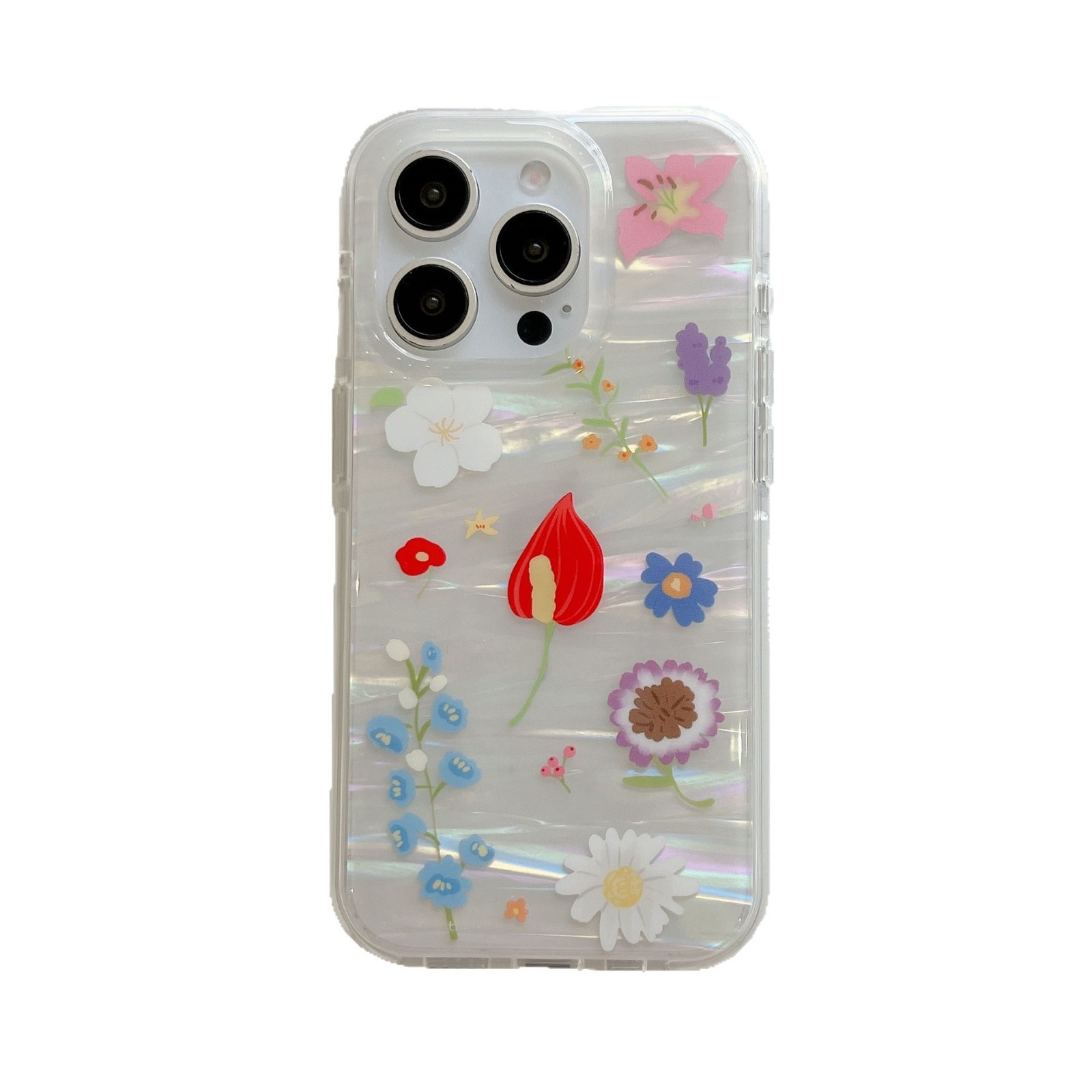Flores de colores con patrón de concha de primavera ins para iphone16 Apple 15ProMax funda para teléfono móvil 13/14 nuevo