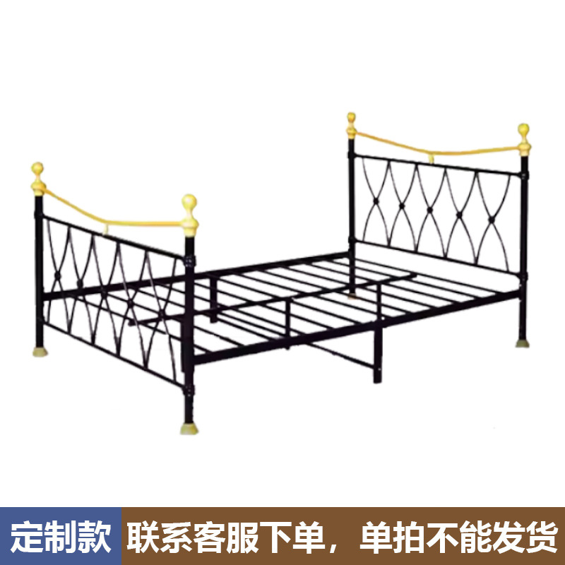 Cama individual personalizada transfronteriza escuela cama doble cama de metal cama simple para adultos dormitorio temporal fábrica de cama de apartamento