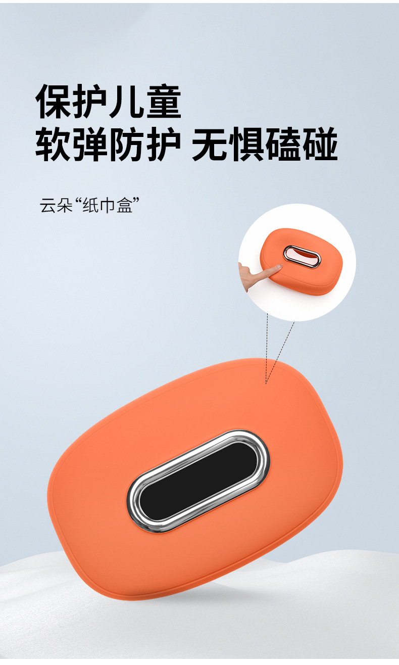 New Creative Car Tissue Box Hanging Silicone Tissue Box In-Car Central Control Armrest Box Seat Tissue Storage Box