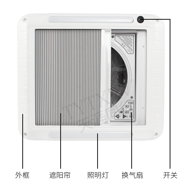 RV accesorios de modificación remolque vagón ventilador sombrilla ventilador extractor cortina anti-DDoS a prueba de Pío cortina
