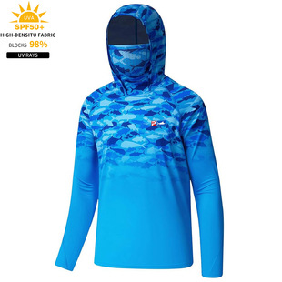 Ice Silk Sun Protection Quick-Drying T-Shirt, Lightweight and Breathable Hooded Neck Scarf, Fishing Clothing, Amazon Cross-Border Sun Protection Clothing, Skin Clothing
