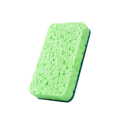 Double-layer compressed wood pulp cotton scrubber natural wood pulp sponge dishwashing magic non-stick thick pan brush cloth wipe