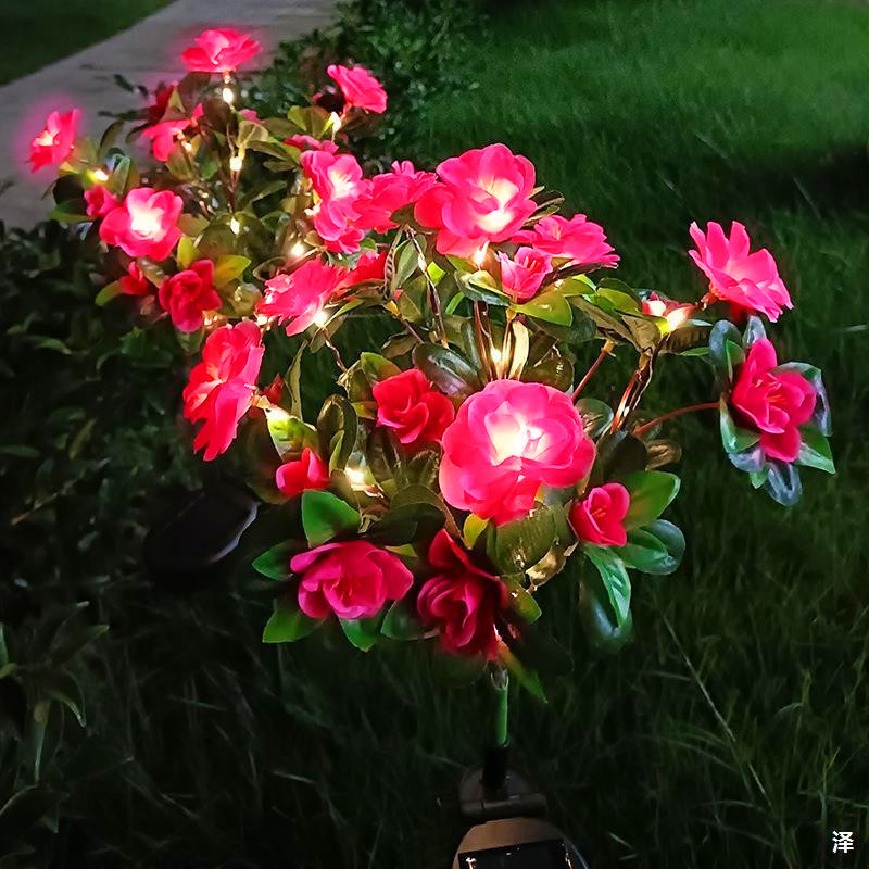 led太阳能灯地插灯彼岸花百合花玫瑰花仿真花蒲公英草坪铜线灯串|undefined
