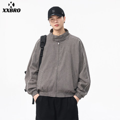 xxbro男装#千鸟格威尔士复古潮牌老钱风夹克条纹休闲外套宽松长袖