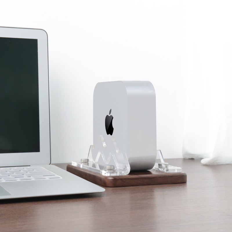 Suitable for Apple M2 M4 computer 2024MAX mini desktop vertical stand walnut base