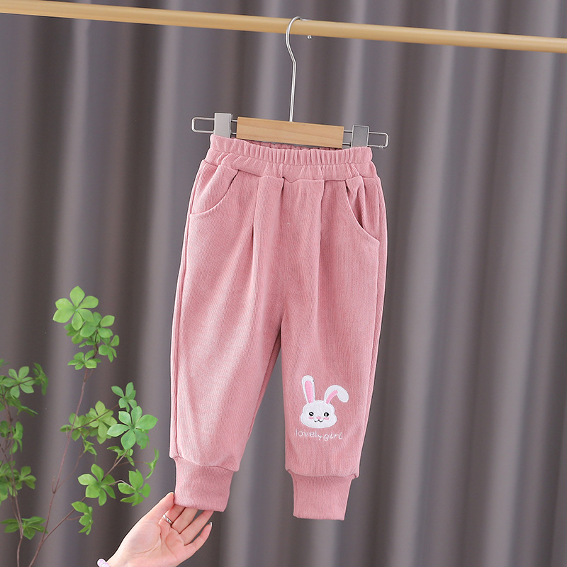 핑크 토끼 머리 바지 싱글 피스