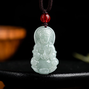Natural Burmese a goods jadeite small Guanyin pendant ice jade stone Buddha jade pendant men's and women's pendant jade wholesale