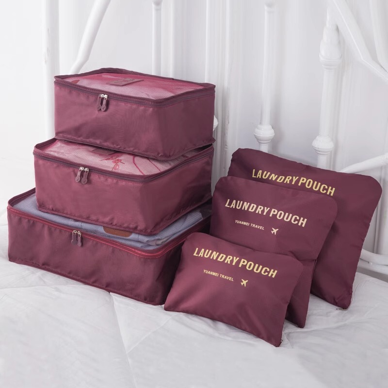 Travel Storage Bag Six-Piece Set, Suitcase Clothing and Shoe Organizing and Packing Bags, Travel Multi-Functional 6-Piece Set, Portable Travel Storage Bag Six-Piece Set, Suitcase Clothing and Shoe Organizing and Packing Bags, Travel Multi-Functional 6-Piece Set, Portable