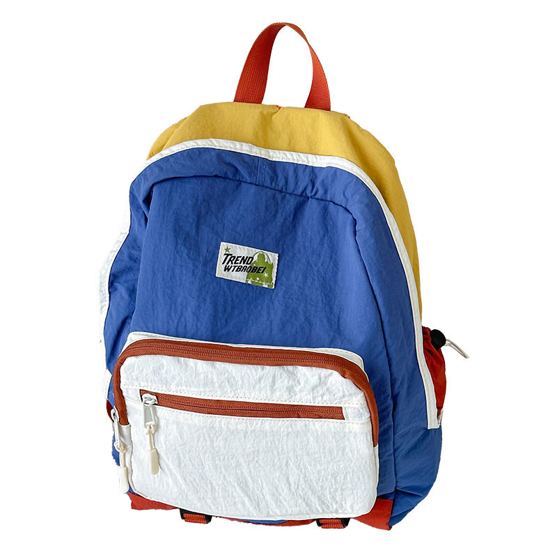 Mochila escolar para estudiantes de jardín de infantes 2026 estilo coreano color contraste mochila para niños y niñas nueva mochila infantil transfronteriza