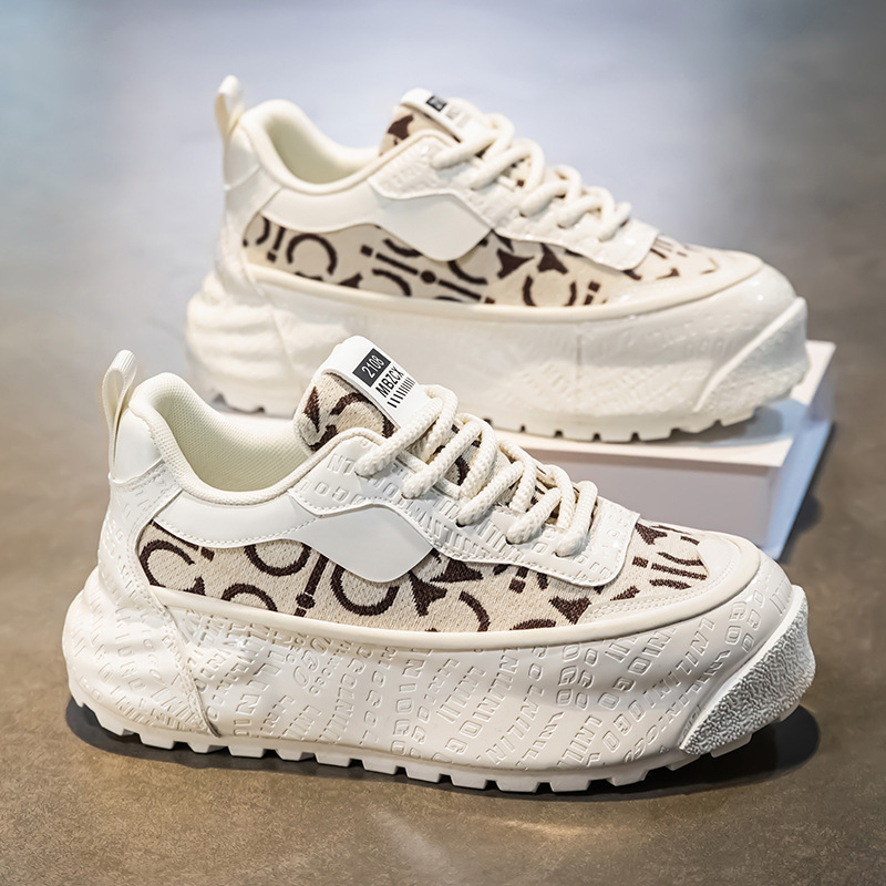 Men's Shoes 2025 New Spring Trendy Versatile Simple Popular Student Sports Casual Thick-Soled Non-Slip Dad Shoes