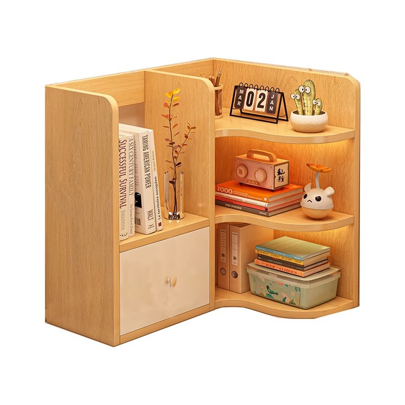 Estante de escritorio estante de almacenamiento de esquina estante de almacenamiento de escritorio estante de dormitorio de estudiantes estante de escritorio estante de almacenamiento doméstico simple pequeño gabinete de libros
