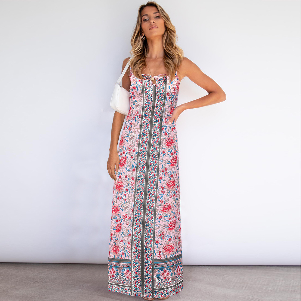 slim bohemian suspender dress Nihaostyles wholesale clothing vendor NSHYG72295