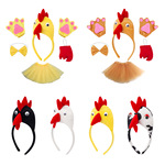 厂家直销儿童发箍动物演出发卡万圣头箍舞会道具节日派对小鸡发饰