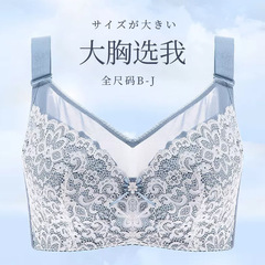 跨境大碼內衣女胖mm全罩杯調整型聚攏縮胸防走光大胸顯小文胸薄款