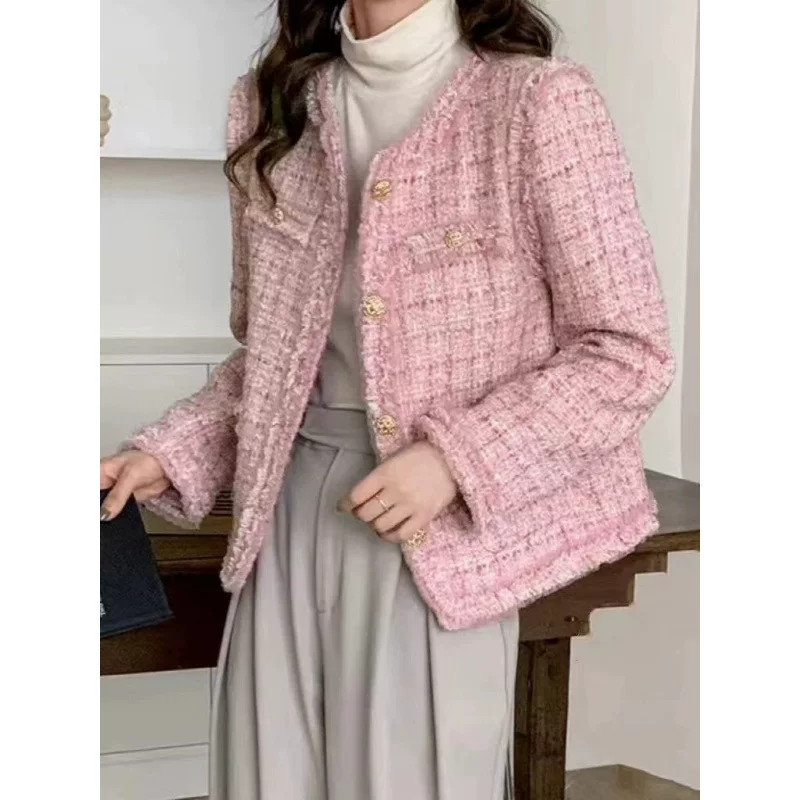 Деми-сезонная короткая куртка с пухом, стиль Chanel, французский стиль