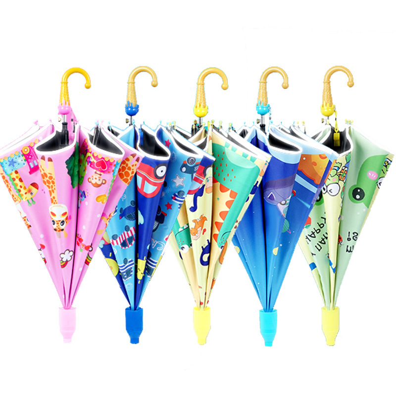 Cartoon safe retroreflective children's automatic umbrella for…