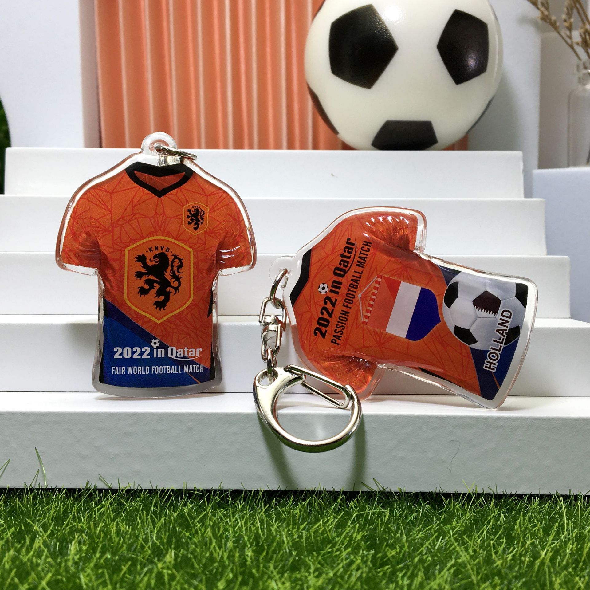 荷兰队-队徽+旗帜+足球