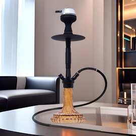 跨境亚马逊阿拉伯水烟双烟锅铝合金单管水烟壶hookahshisha烟壶