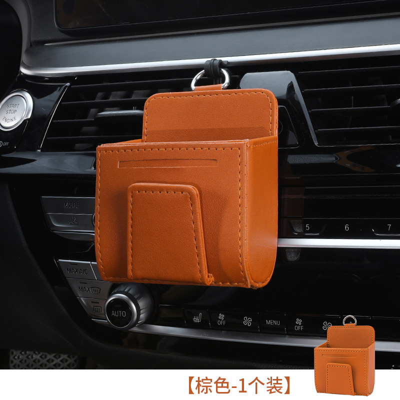 Bolsa de almacenamiento de salida de aire para artículos automotrices, caja de almacenamiento multifuncional para gafas montadas en el automóvil, caja de almacenamiento de rack de teléfono móvil de salida de aire