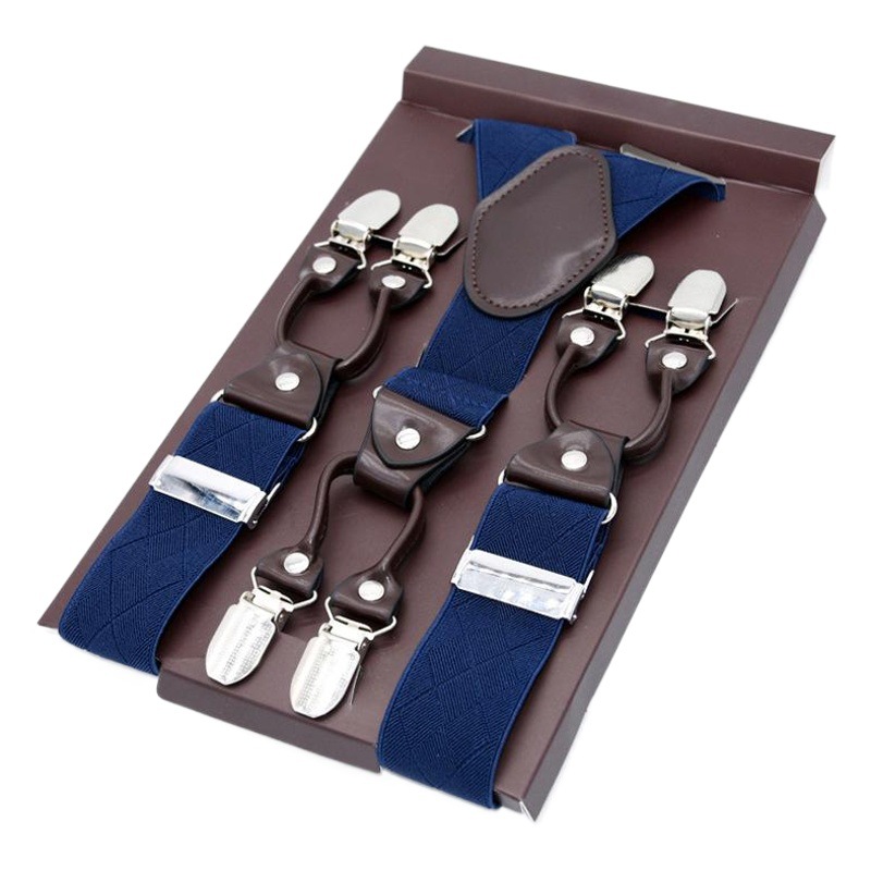 Padrino de la Liga de los hombres en caja de seis clips de los hombres gordos pantalones de traje de ancianos suspender tirantes elásticos